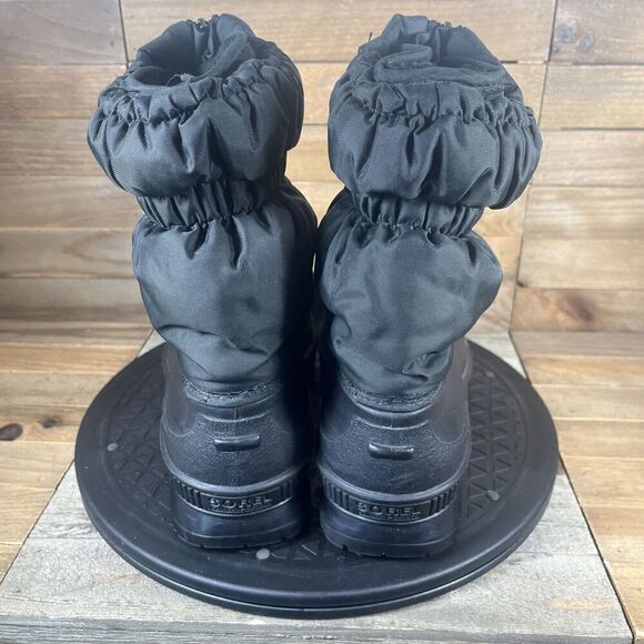 Sorel Womens Size US 8 Black Waterproof Zip Up Snow Boots Winter Rubber - Picture 4 of 10